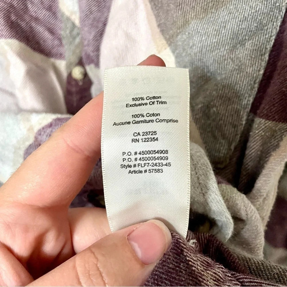 Aritzia Wilfred Free Plaid Flannel Cotton  Button Down - Picture 9 of 9